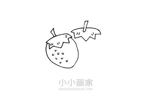 两个草莓简笔画画法图片步骤步骤4