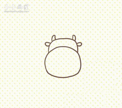 超萌奶牛简笔画画法图片步骤步骤4