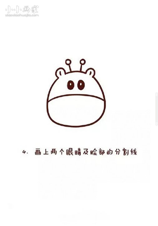 卡通风格长颈鹿简笔画画法图片步骤步骤4