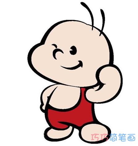 绘本故事彩色福娃的画法简单可爱_卡通福娃简笔画图片