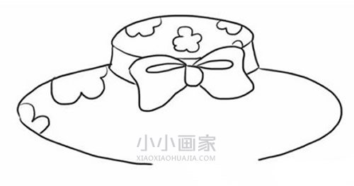 漂亮女式遮阳帽简笔画画法图片步骤步骤6