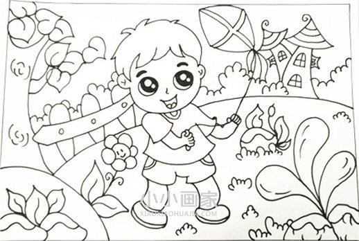 儿童清明节简笔画画法图片步骤步骤17