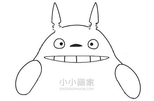 可爱龙猫简笔画画法图片步骤步骤4