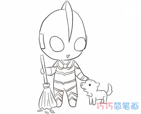 q版奥特曼儿童画涂色 卡通奥特曼简笔画图片步骤1
