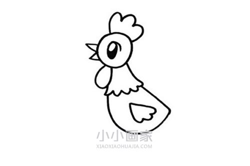 漂亮大公鸡简笔画画法图片步骤步骤3