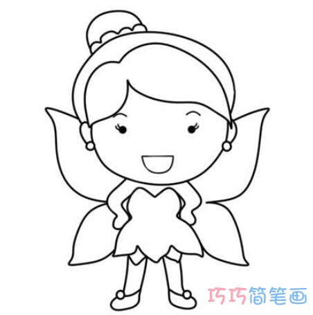 绘本故事手绘精灵公主的画法简单可爱_精灵公主简笔画图片