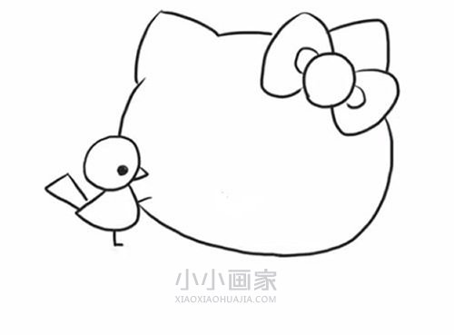 简单凯蒂猫简笔画画法图片步骤步骤3