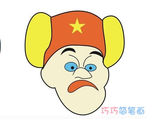 涂颜色怎么画光头强头像 光头强简笔画图片步骤1