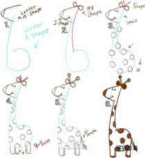 绘本故事卡通小长颈鹿简笔画画法图片步骤