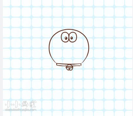 彩色的哆啦A梦简笔画画法图片步骤步骤4