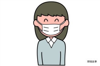 预防新型冠状病毒：戴口罩的小女孩简笔画图片步骤2