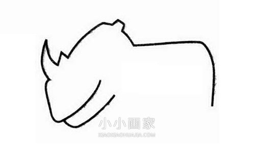 卡通犀牛简笔画画法图片步骤步骤2