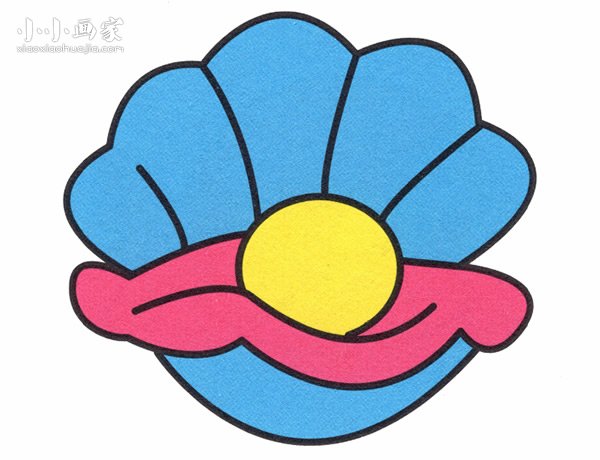 孕育珍珠的贝壳简笔画画法图片步骤步骤1