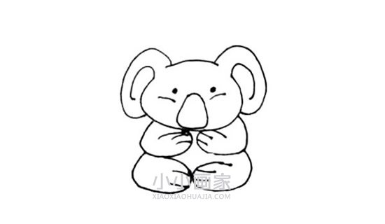 呆萌树袋熊简笔画画法图片步骤步骤5