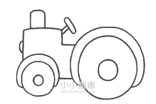 工作的拖拉机简笔画画法图片步骤步骤6