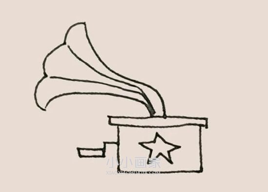 彩色留声机简笔画画法图片步骤步骤6