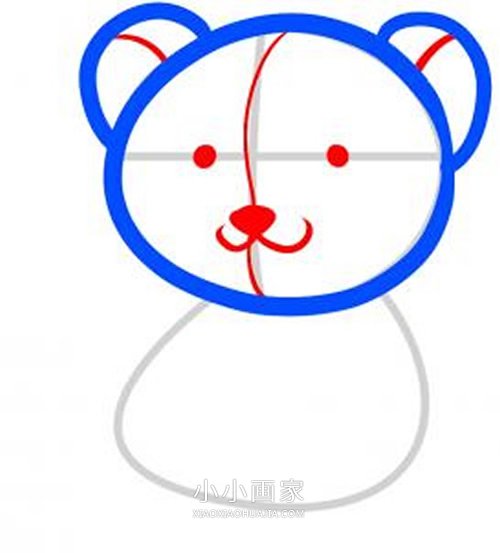 小熊布偶的简笔画画法图片步骤步骤4