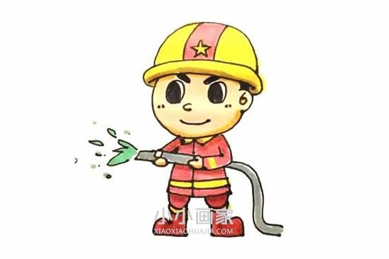 绘本故事勇敢消防员简笔画画法图片步骤