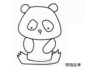 吃竹子大熊猫简笔画画法图片步骤步骤3