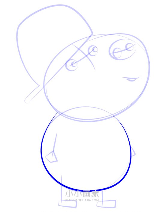 小猪佩奇小马皮特简笔画画法图片步骤步骤7