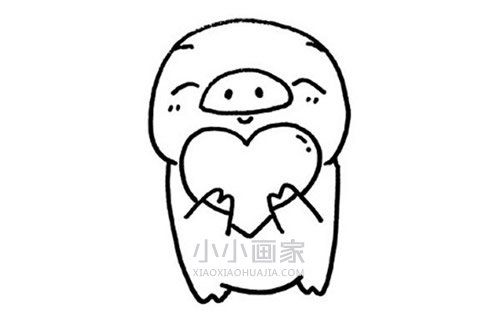 猪年天使小猪简笔画画法图片步骤步骤4