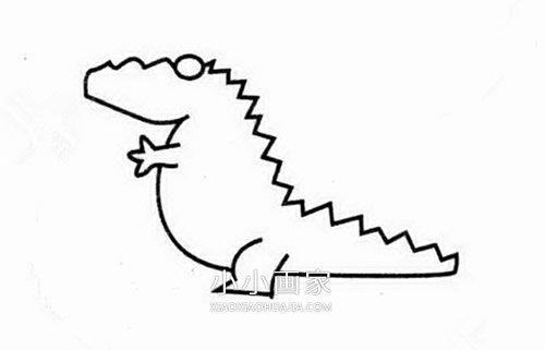 卡通鳄鱼简笔画画法图片步骤步骤3