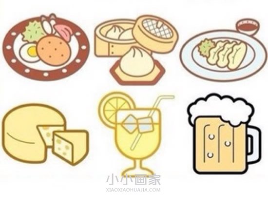 各种卡通美食简笔画画法图片步骤步骤2