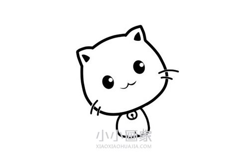 喵喵叫小猫咪简笔画画法图片步骤步骤5