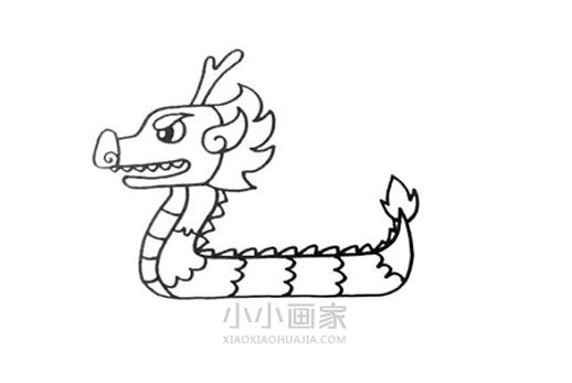 端午节龙舟简笔画画法图片步骤步骤4