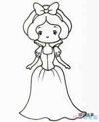 绘本故事白雪公主的画法步骤图涂颜色_白雪公主简笔画图片