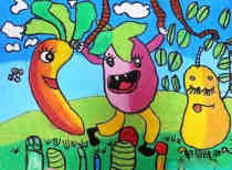 一年级获奖水果乐园儿童画作品图片大全
