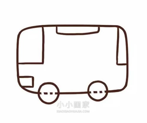 彩色公交车简笔画画法图片步骤步骤3
