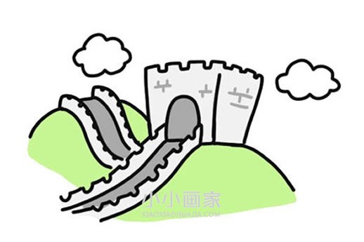 绘本故事万里长城简笔画画法图片步骤