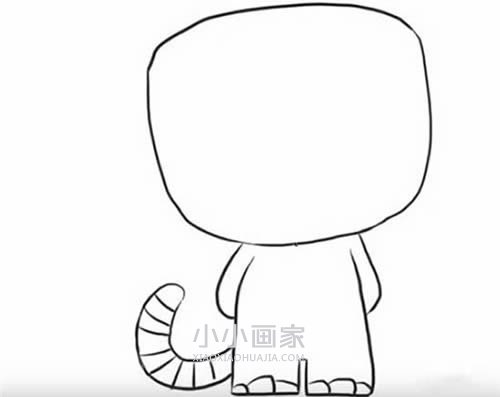 郁闷小老虎简笔画画法图片步骤步骤4