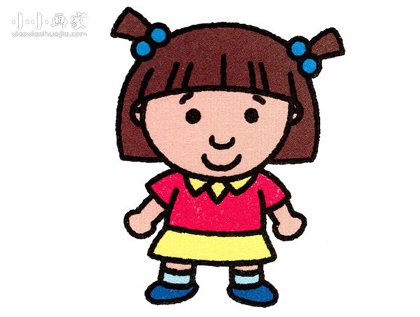 可爱小妹妹简笔画画法图片步骤步骤1