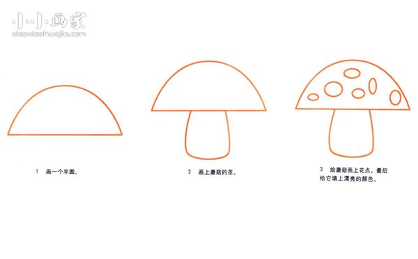 绘本故事涂色蘑菇简笔画画法图片步骤
