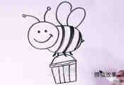 绘本故事采蜜的蜜蜂简笔画画法图片步骤