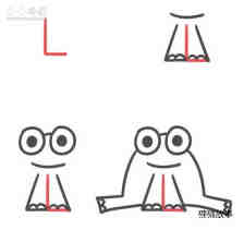 字母L简笔画青蛙的画法图片步骤步骤1