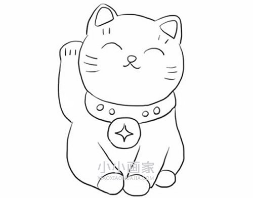 简单招财猫简笔画画法图片步骤