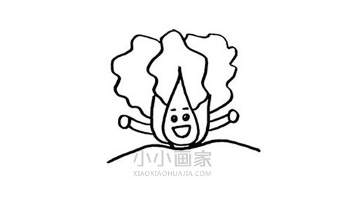 卡通大白菜简笔画画法图片步骤步骤6