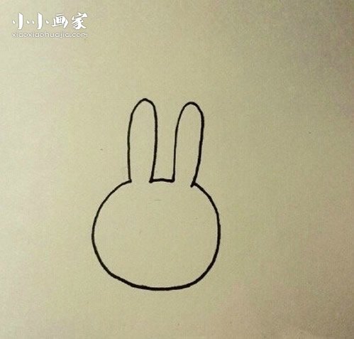 快乐的小兔子简笔画画法图片步骤步骤3