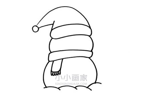 圣诞雪人简笔画画法图片步骤步骤4
