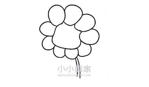 彩色卡通向日葵简笔画画法图片步骤步骤3