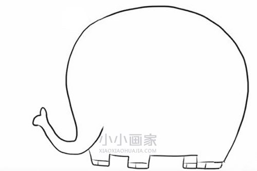 可爱卡通大象简笔画画法图片步骤步骤4
