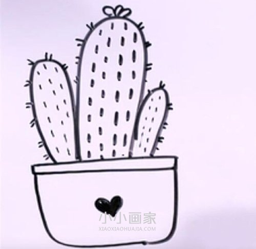 绘本故事仙人掌盆栽简笔画画法图片步骤