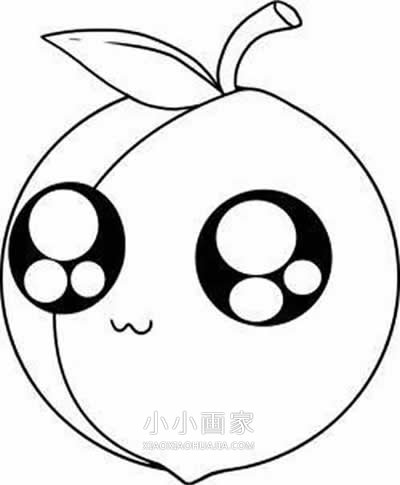 卡通桃子简笔画画法图片步骤步骤5