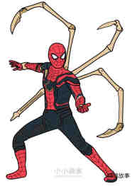 绘本故事穿着全新战甲的蜘蛛侠简笔画画法图片步骤