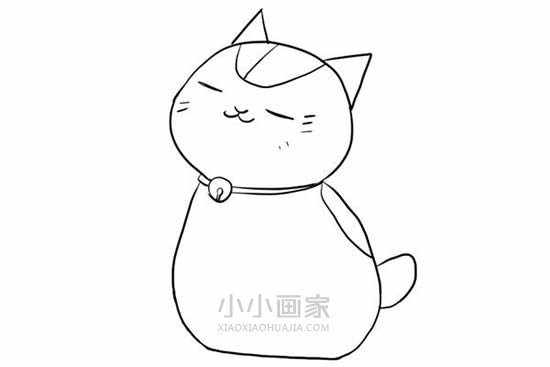 听音乐的猫咪简笔画画法图片步骤步骤5