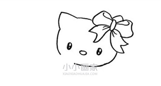 可爱凯蒂猫简笔画画法图片步骤步骤3