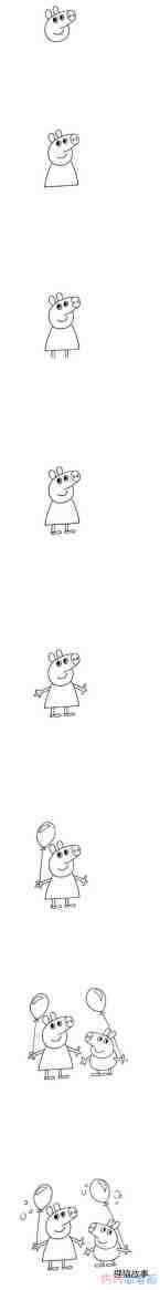绘本故事小猪佩琦和乔治的画法带步骤图小猪佩琦简笔画教程